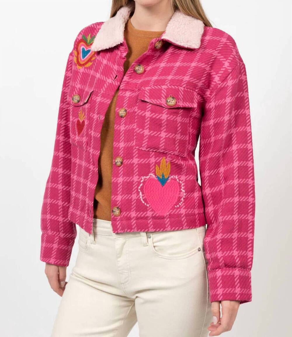 NEW IVY JANE flaming heart jacket in pink
